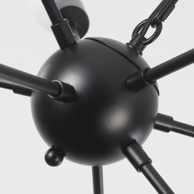 Pushkar 8 Light Modern Dimmable Plug in Sputnik Sphere Chandelier with Cord On Off Switch Industrial Sputnik Chandelier Lighting for Dining Room